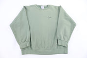 Vintage Nike Embroidered Logo Green Sweatshirt