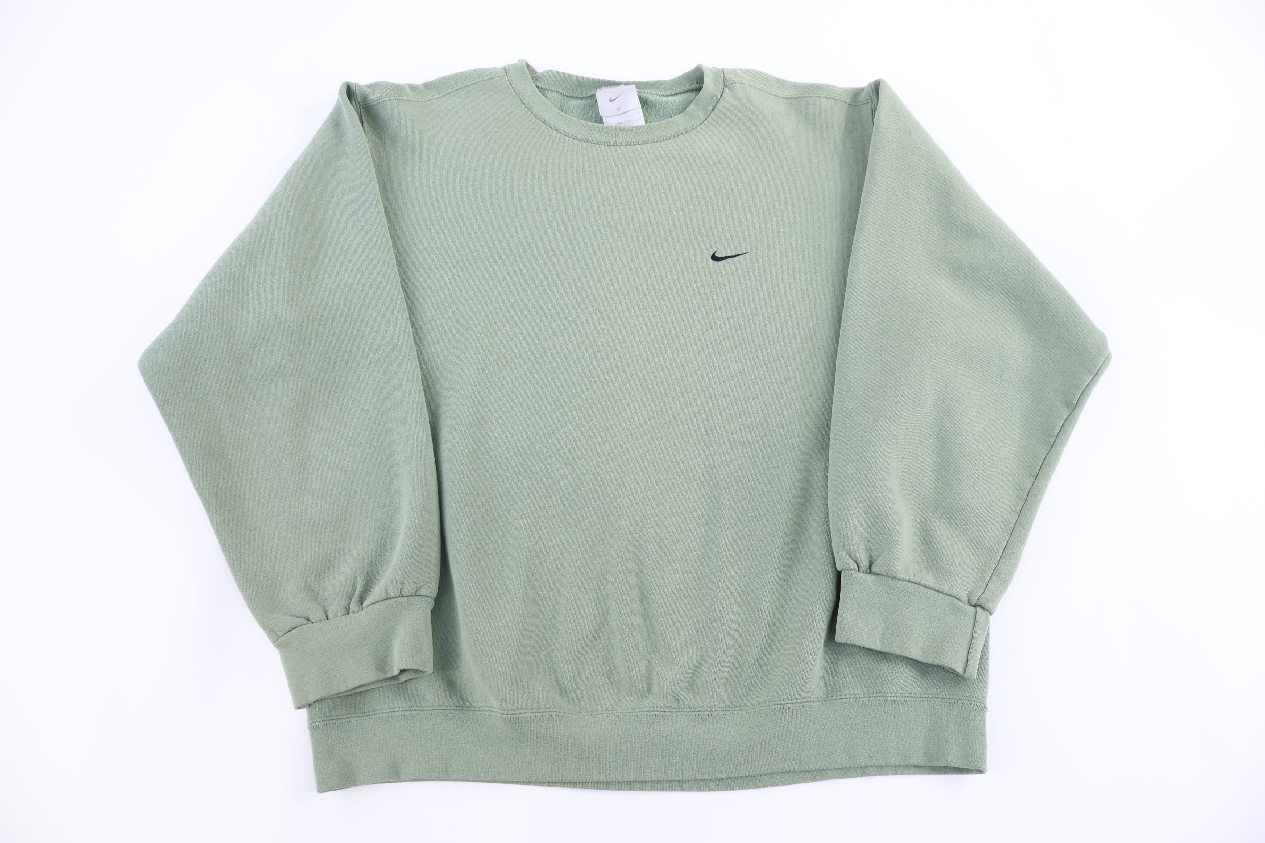 Vintage Nike Embroidered Logo Green Sweatshirt