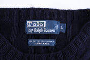 Polo by Ralph Lauren Embroidered Logo Blue Knit Sweater