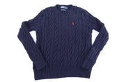 Polo by Ralph Lauren Embroidered Logo Blue Knit Sweater