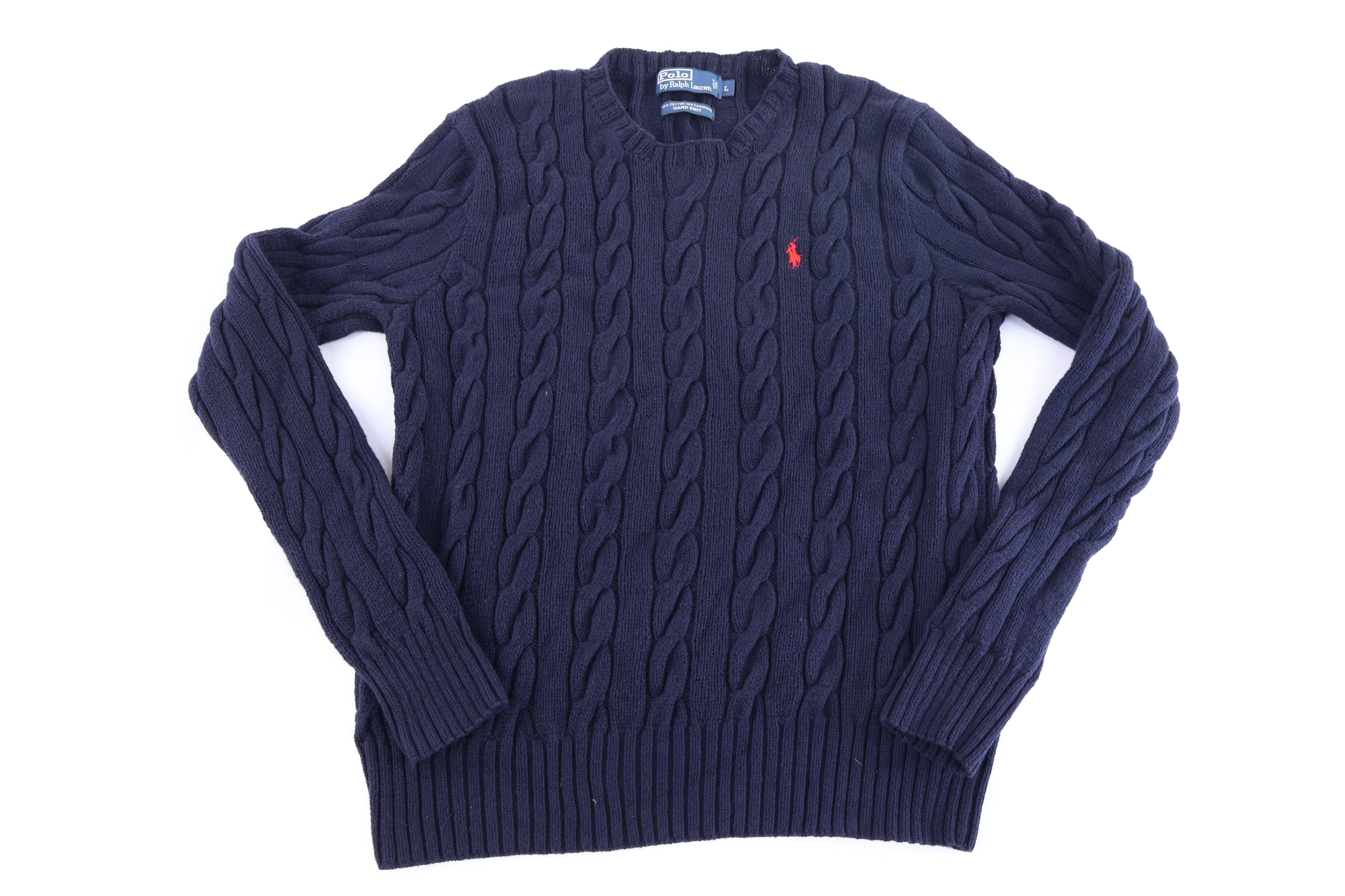 Polo by Ralph Lauren Embroidered Logo Blue Knit Sweater