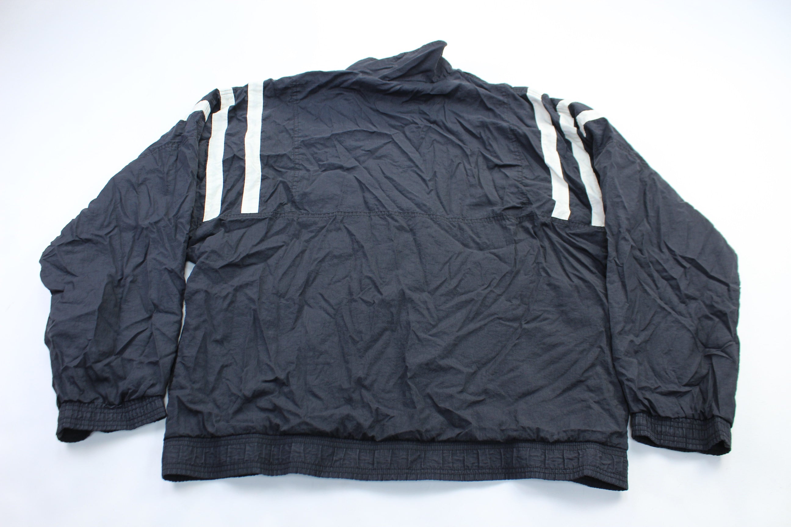 Adidas Embroidered Logo Black & White Striped Jacket