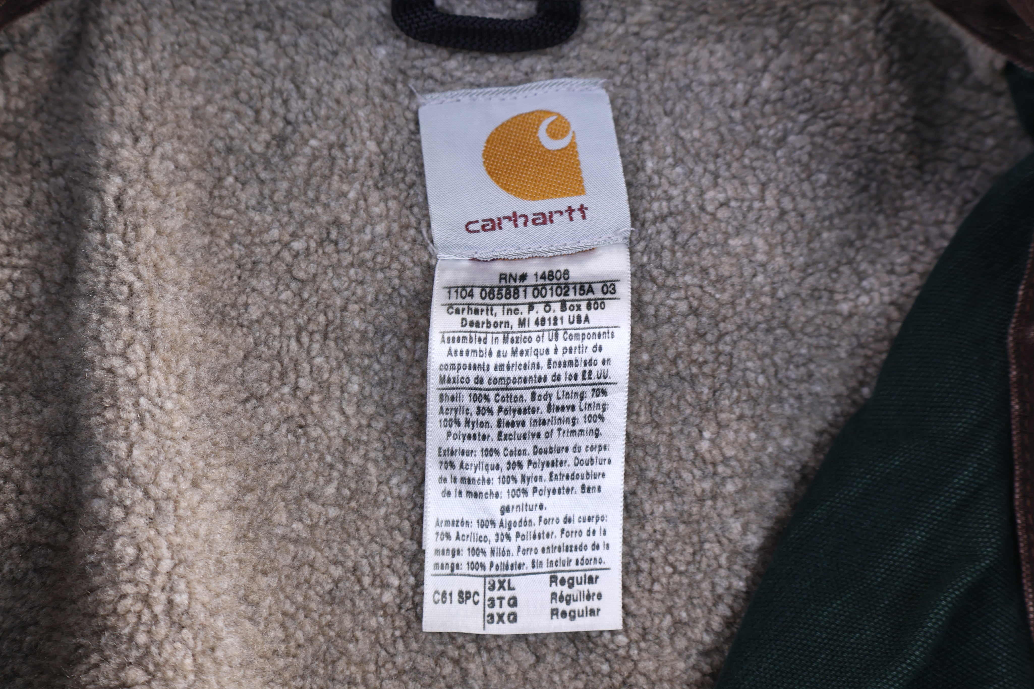 Carhartt Logo Patch Green Full Zip Jacket
