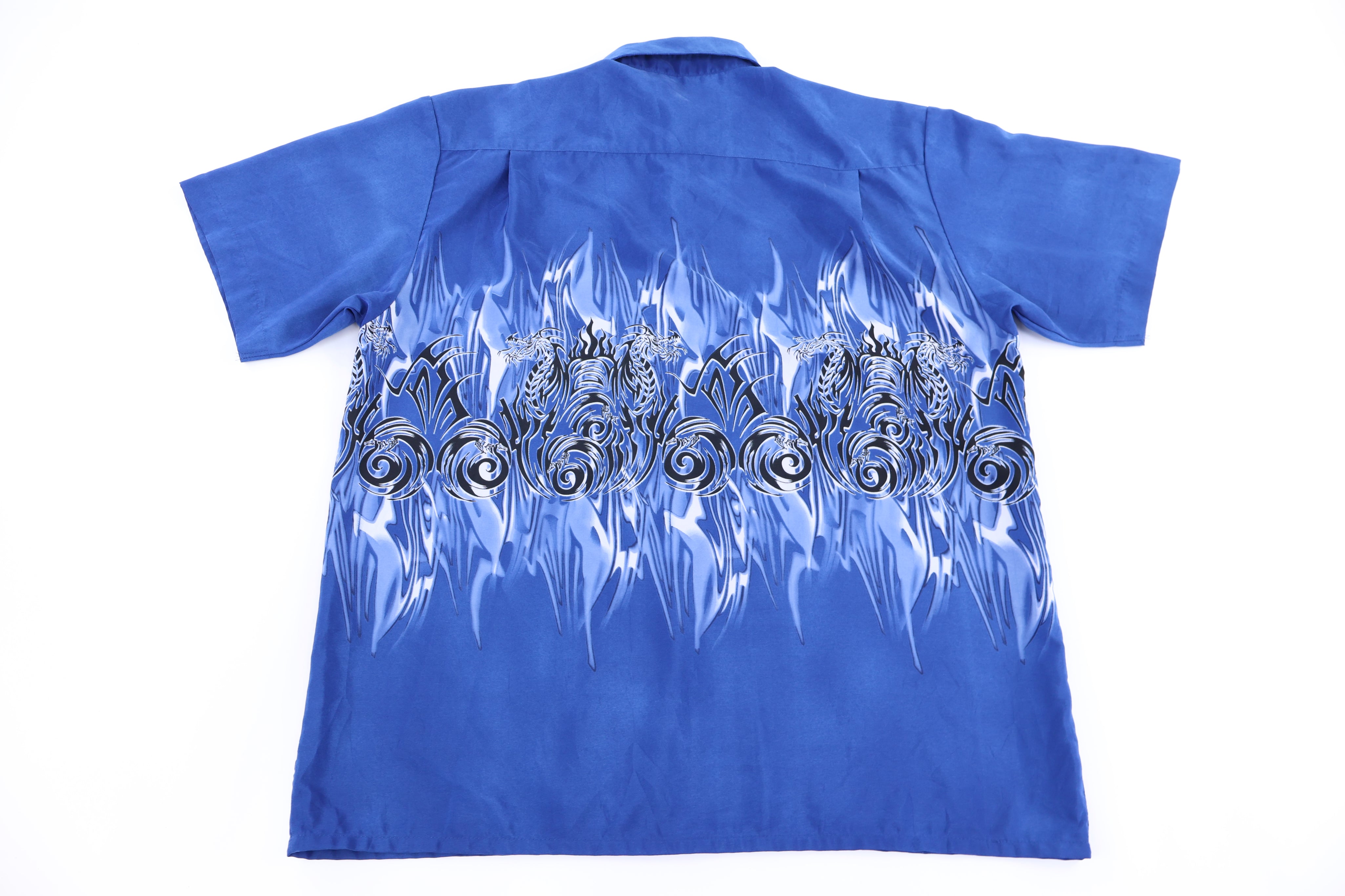 Y2K Emergency Exit Dragons Graphic Button Down