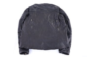 Vintage Black Leather Full Zip Jacket