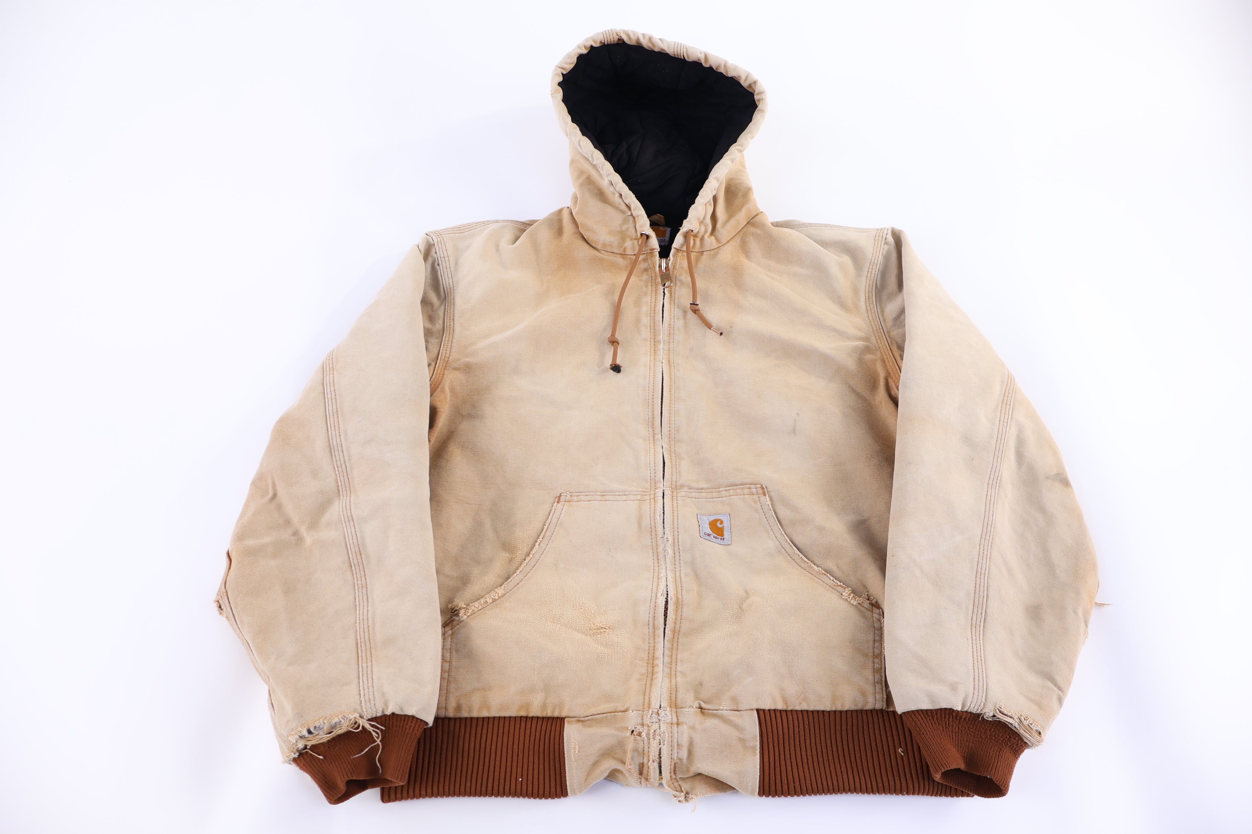 Carhartt Logo Patch Tan Full Zip Jacket
