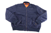Polo Ralph Lauren Embroidered Logo Navy Full Zip Bomber Jacket