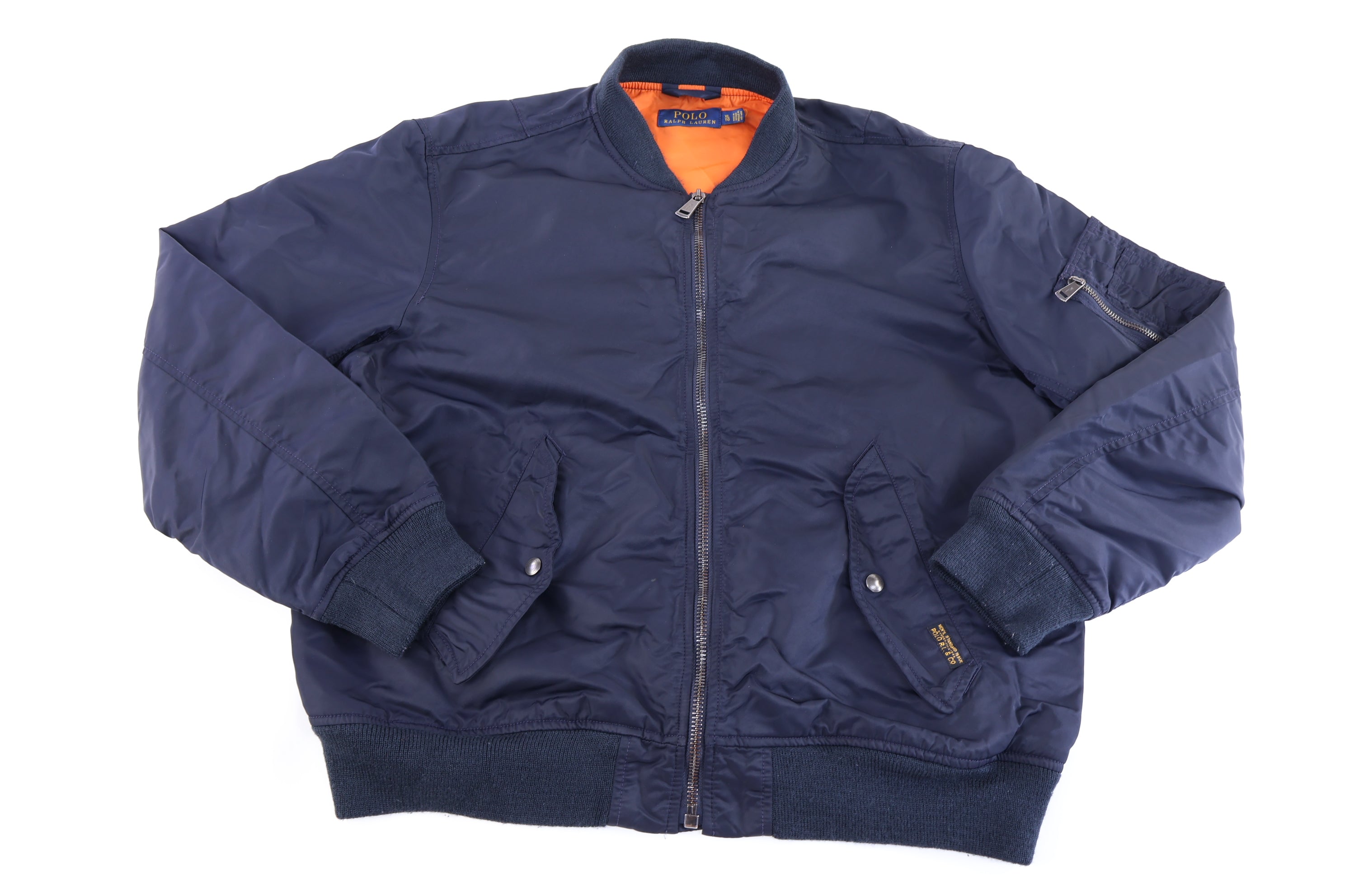 Polo Ralph Lauren Embroidered Logo Navy Full Zip Bomber Jacket