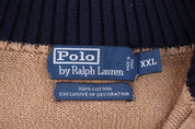 Polo by Ralph Lauren Embroidered Logo Tan Quarter Zip Pullover