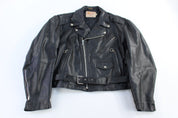 Vintage Excelled Black Leather Biker Jacket