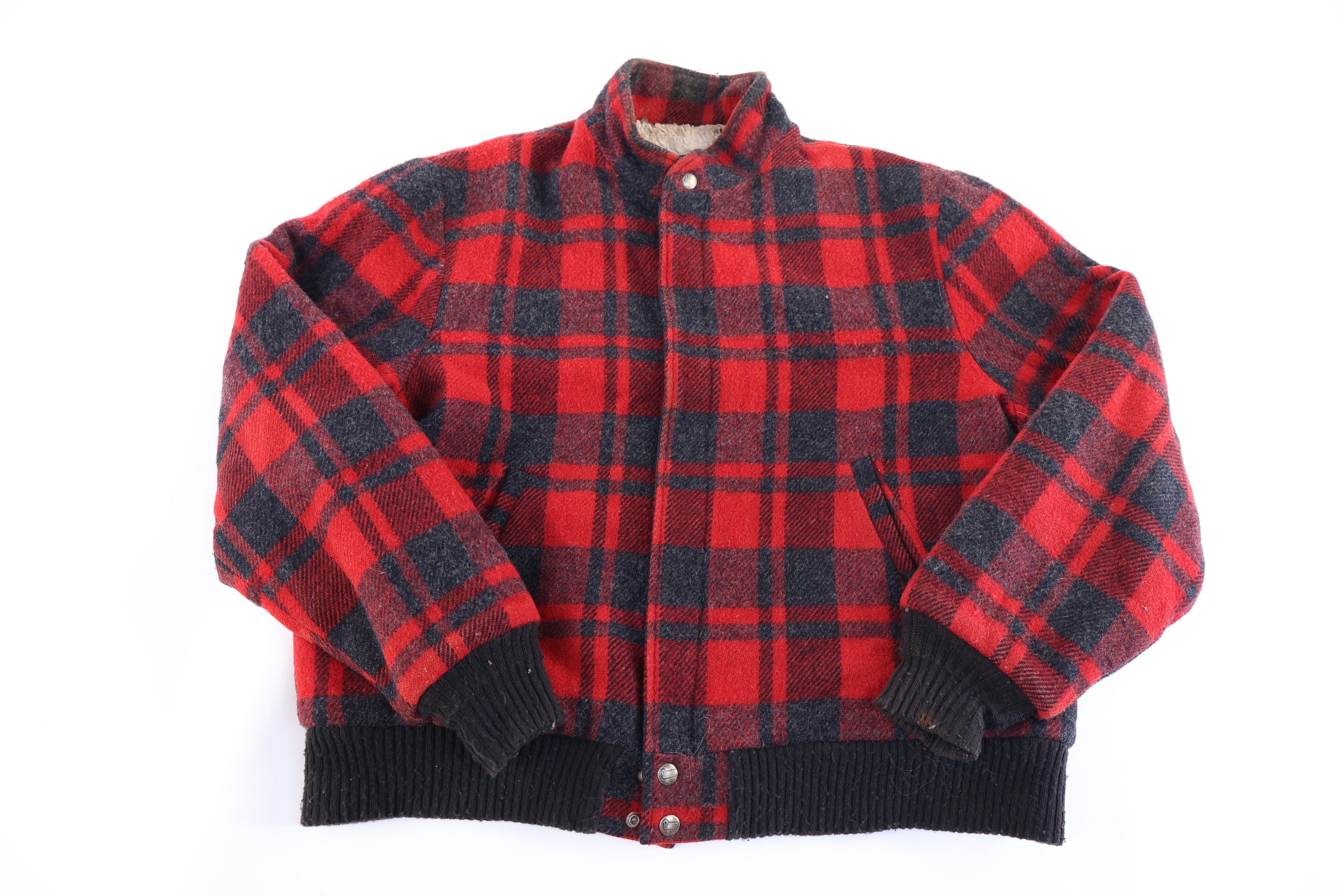 90's Woolrich Red & Black Plaid Full Zip Jacket