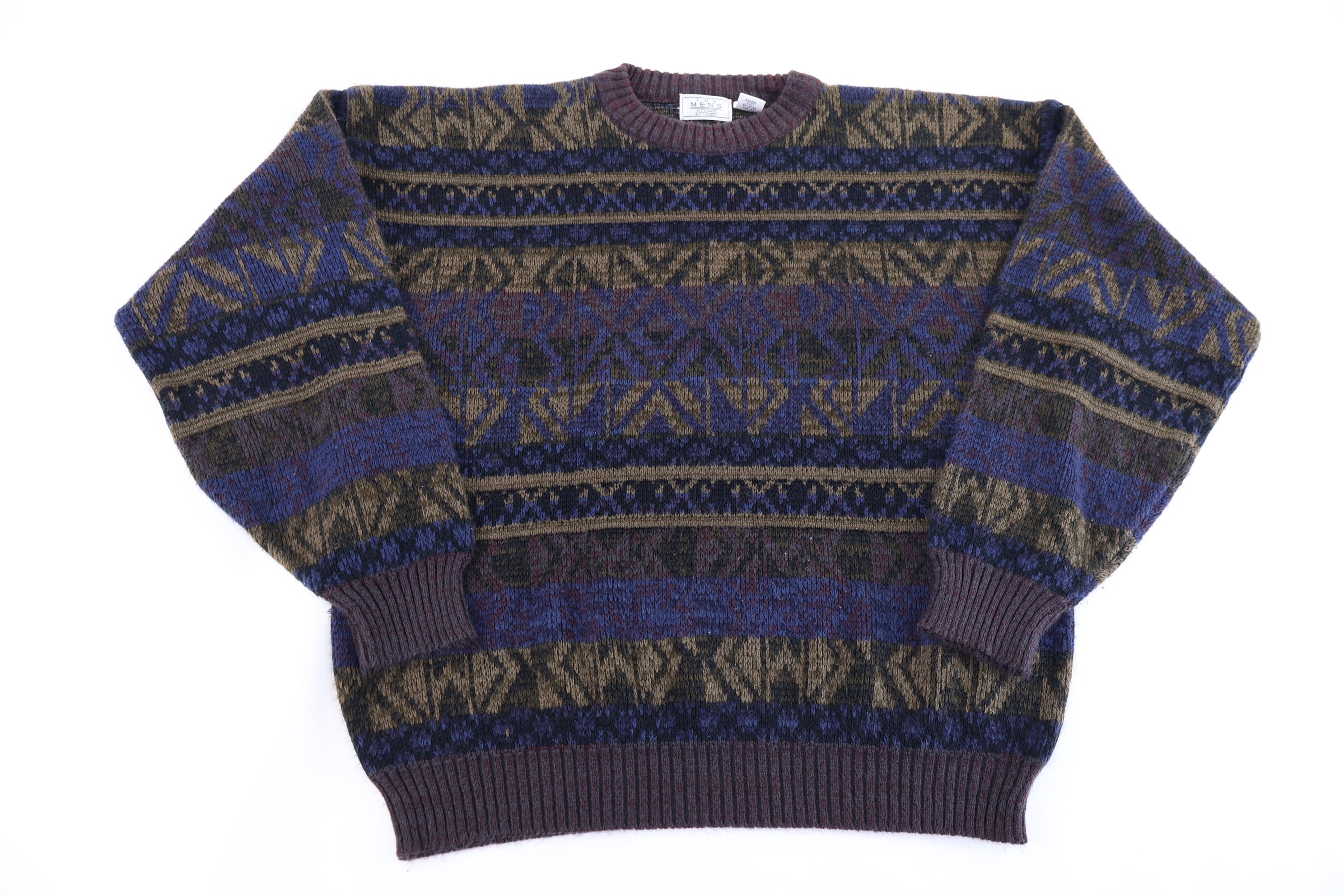 90's The Men's Store Multipattern Knit Sweater