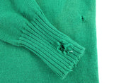 60's Venus Green Varsity Cardigan Sweater