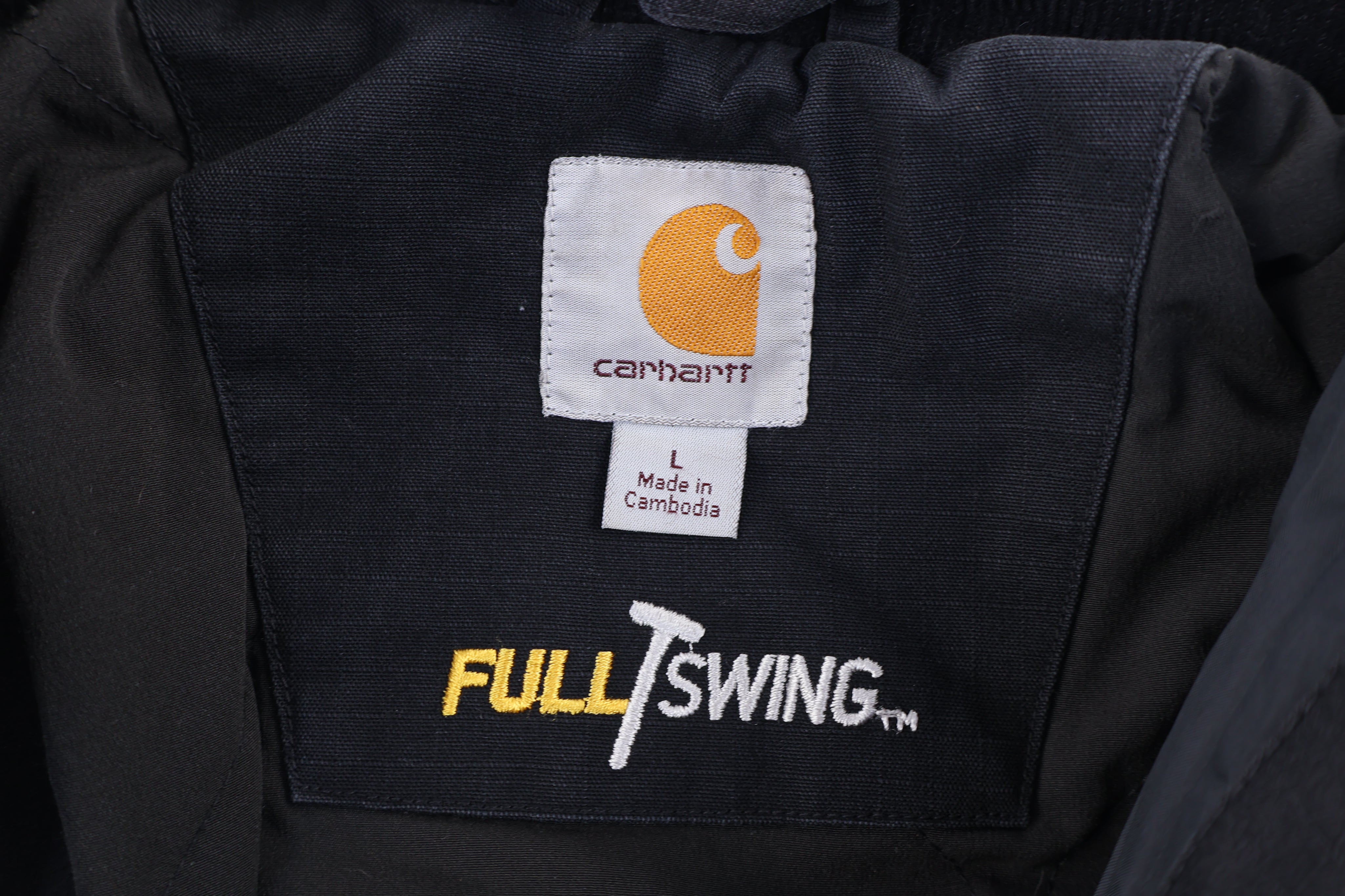 Carhartt Logo Patch Black Full Zip Jacket
