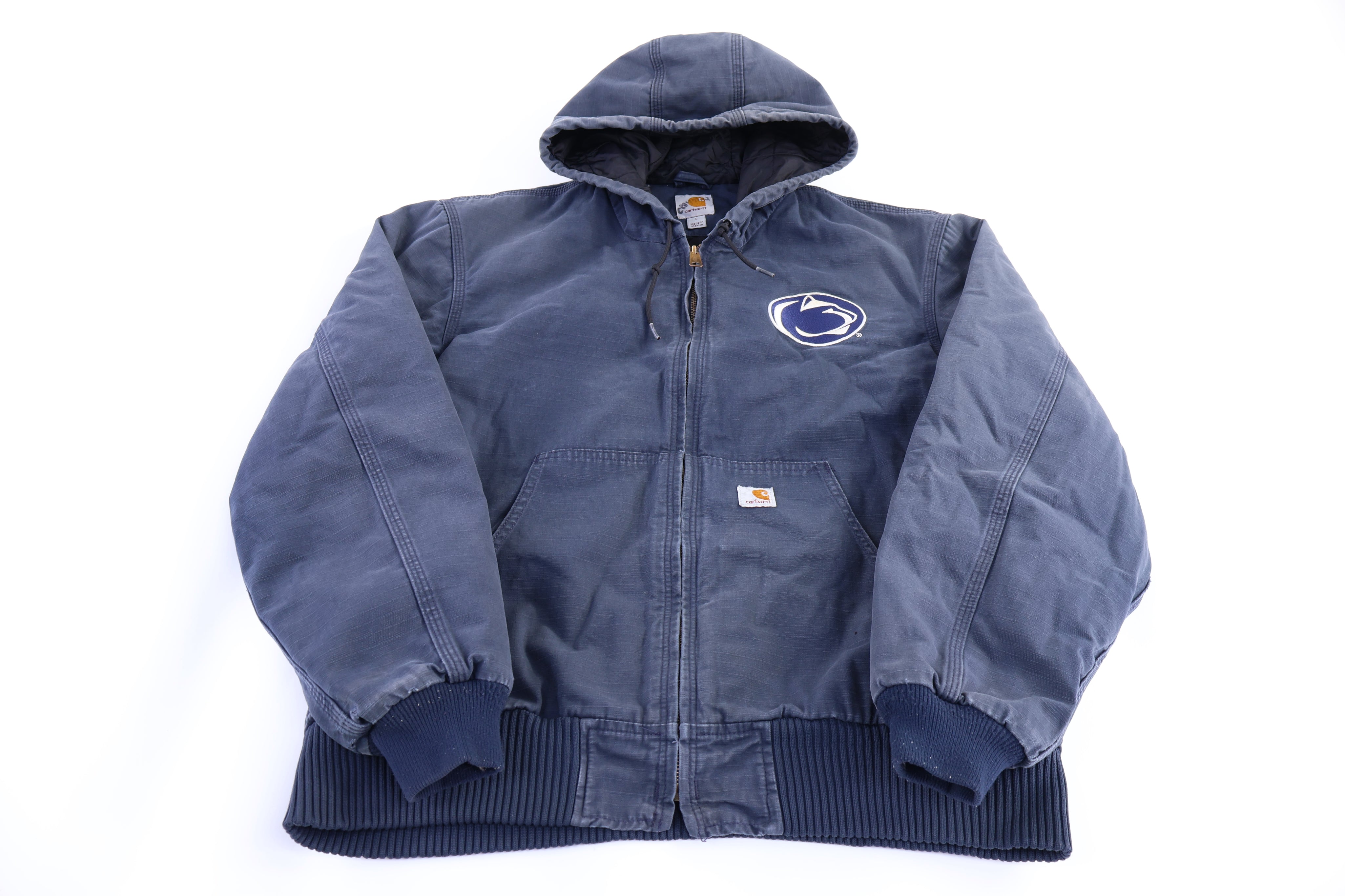 Carhartt Logo Patch Blue Full Zip Jacket Penn State patch