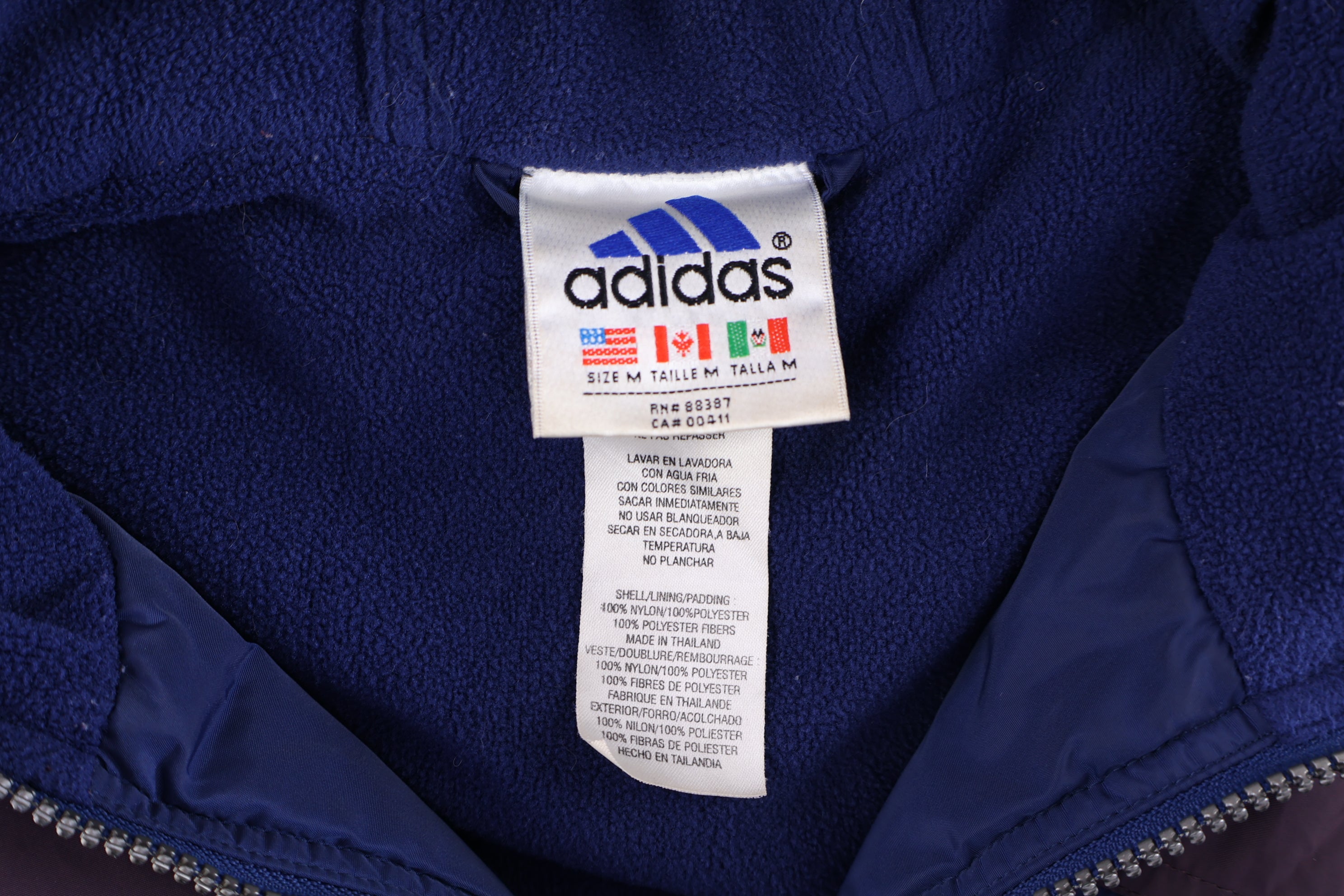 90's Adidas Embroidered Logo Multicolor Full Zip Jacket