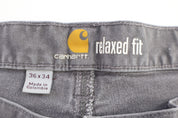 Carhartt Logo Patch Grey Relaxed Fit Pants