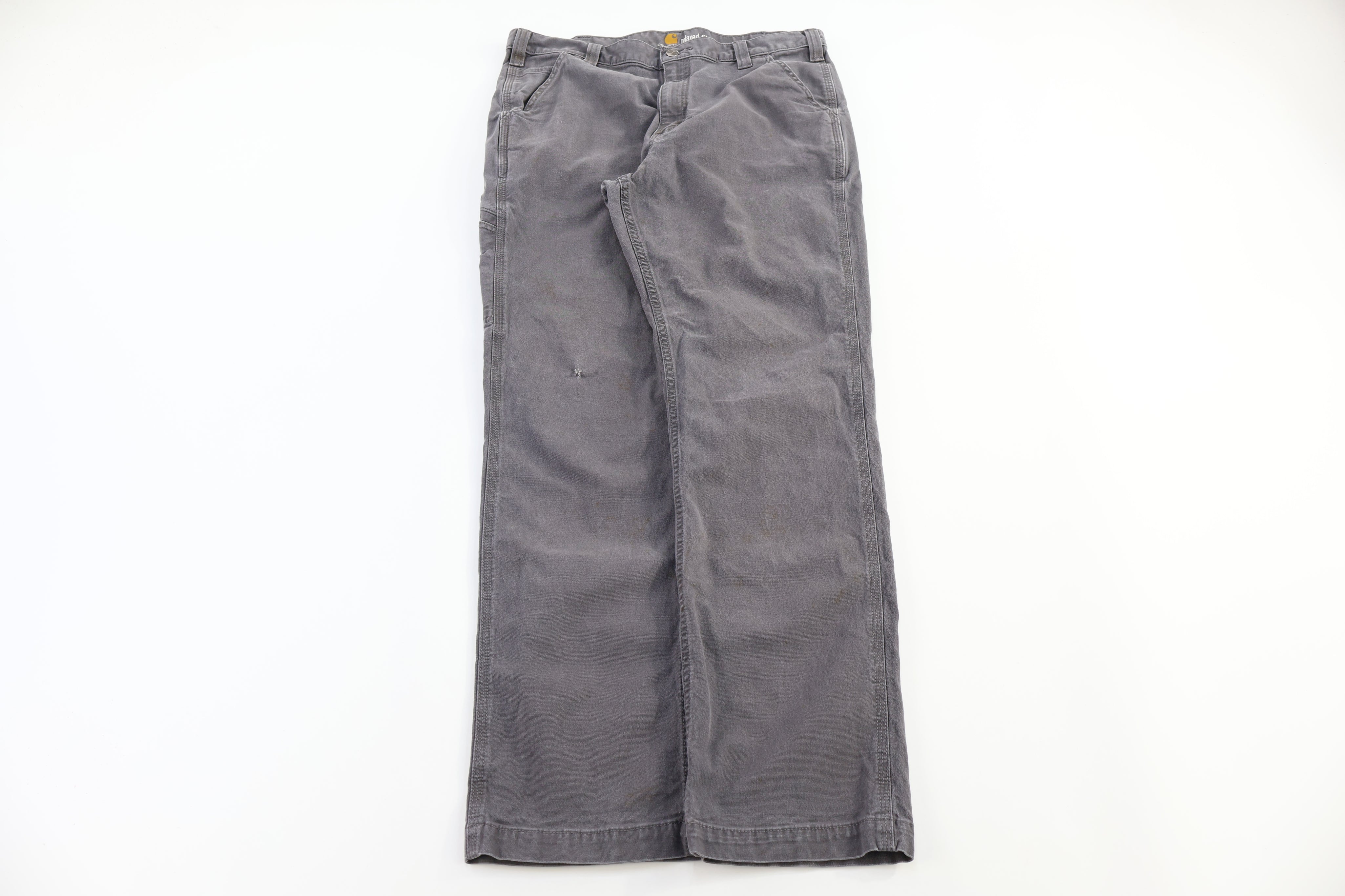 Carhartt Logo Patch Grey Relaxed Fit Pants