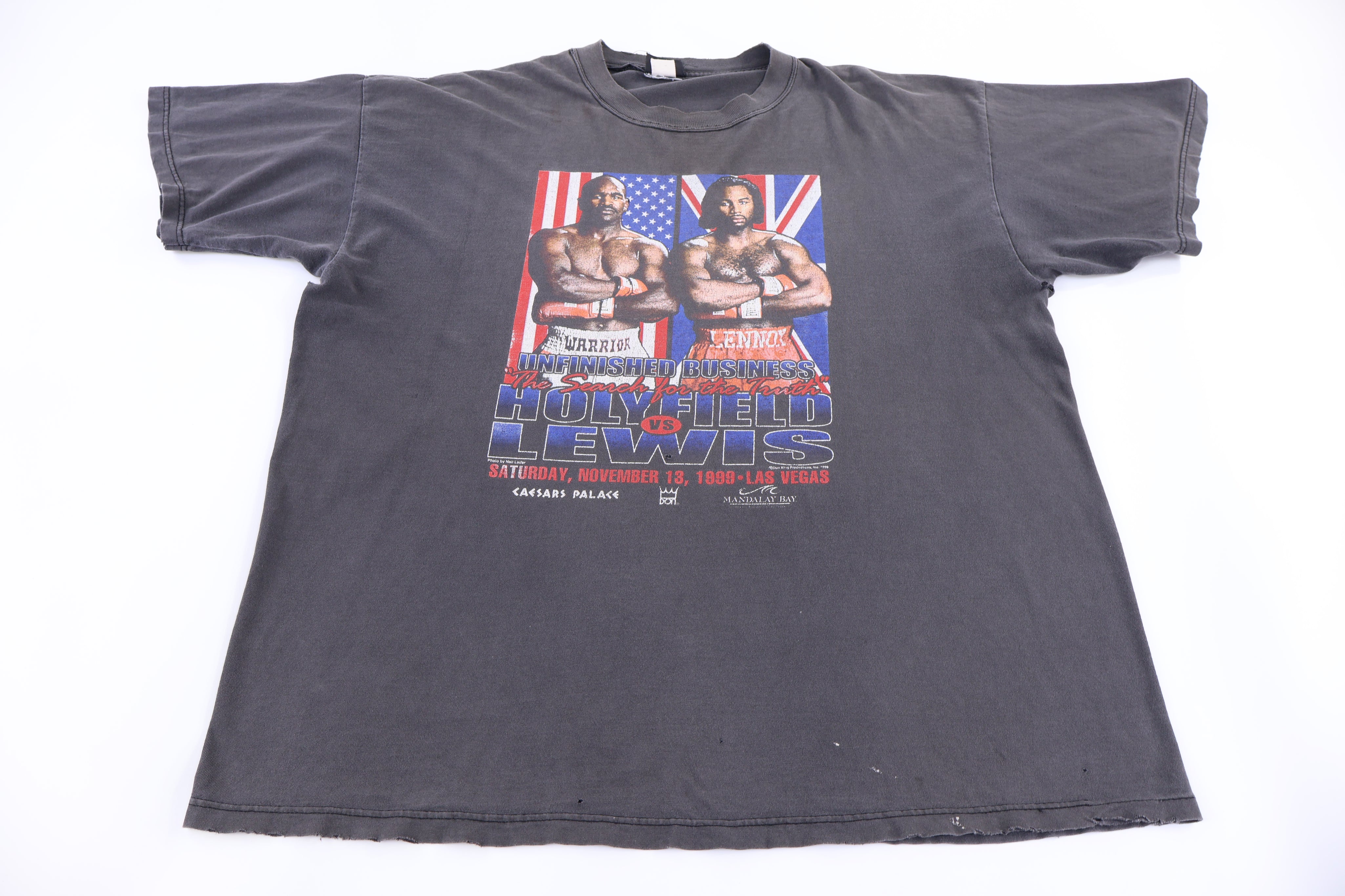 1999 Holyfield Vs Lewis Unfinished Business T-shirt