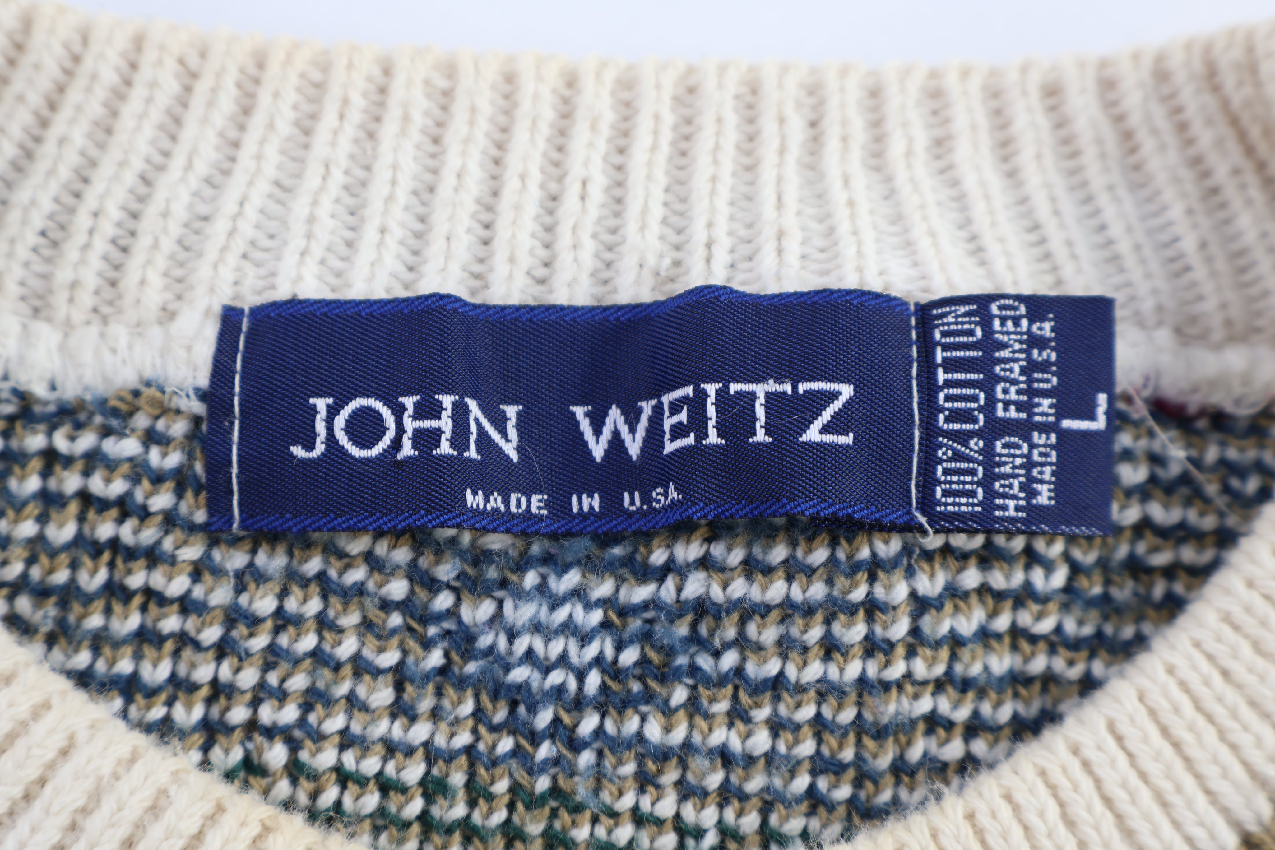 Vintage John Weitz Multipattern Knit Sweater