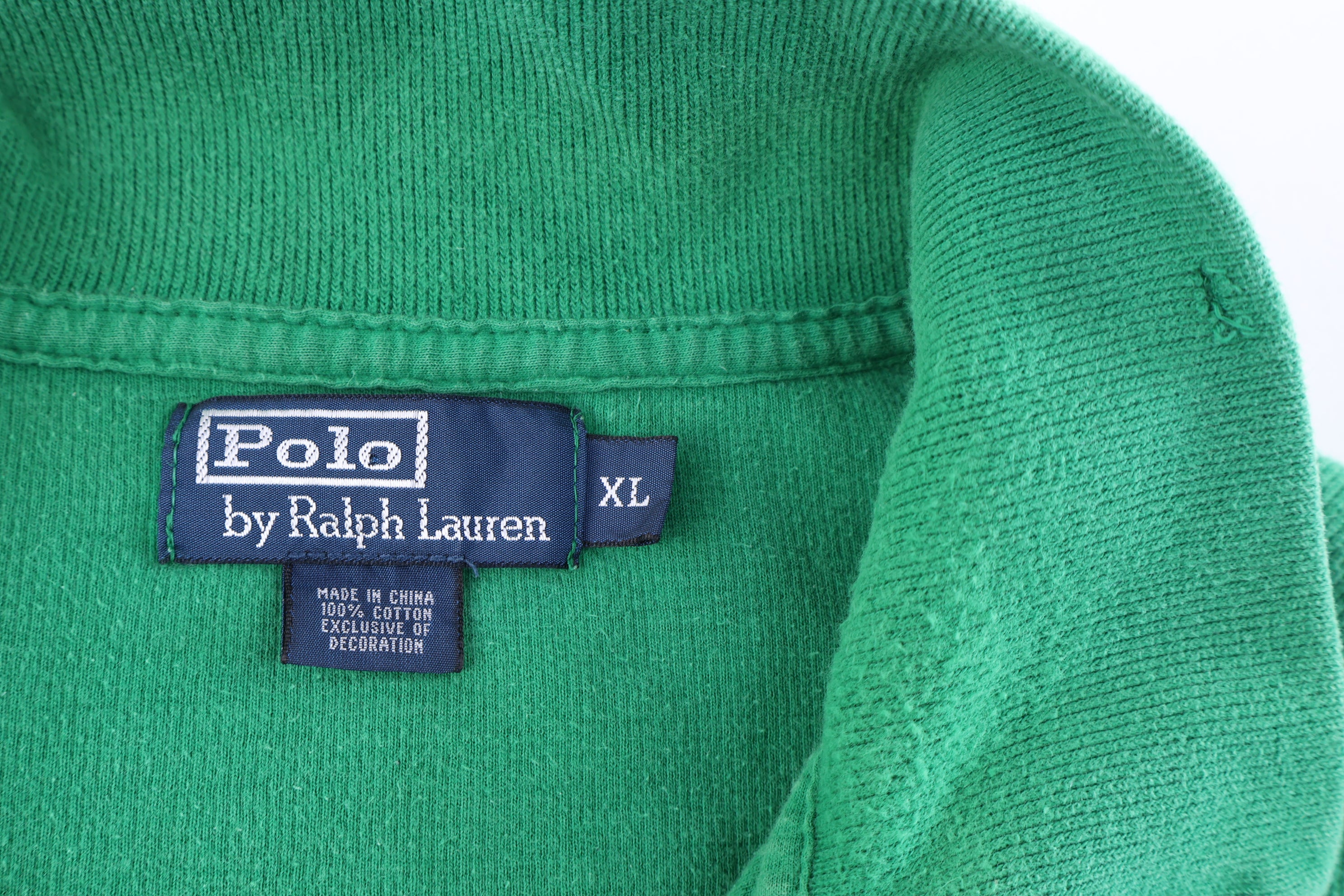 Polo by Ralph Lauren Embroidered Pony Green Quarter Zip Pullover