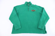 Polo by Ralph Lauren Embroidered Pony Green Quarter Zip Pullover