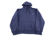 Vintage Nike Embroidered Logo Blue Pullover Hoodie