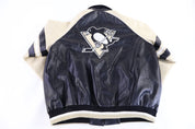 Pittsburgh Penguins Hockey Black & Cream Full Zip Jacket