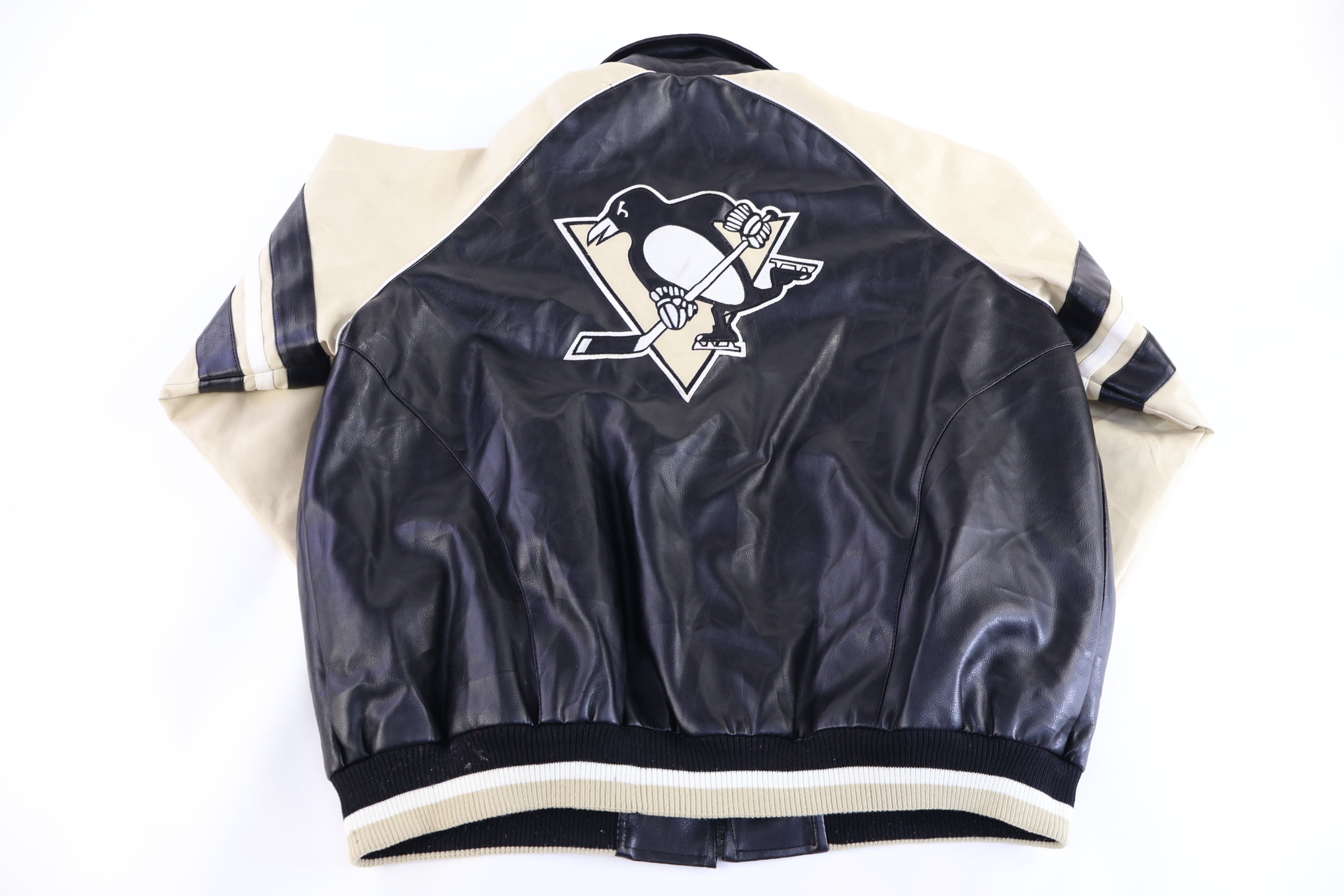 Pittsburgh Penguins Hockey Black & Cream Full Zip Jacket
