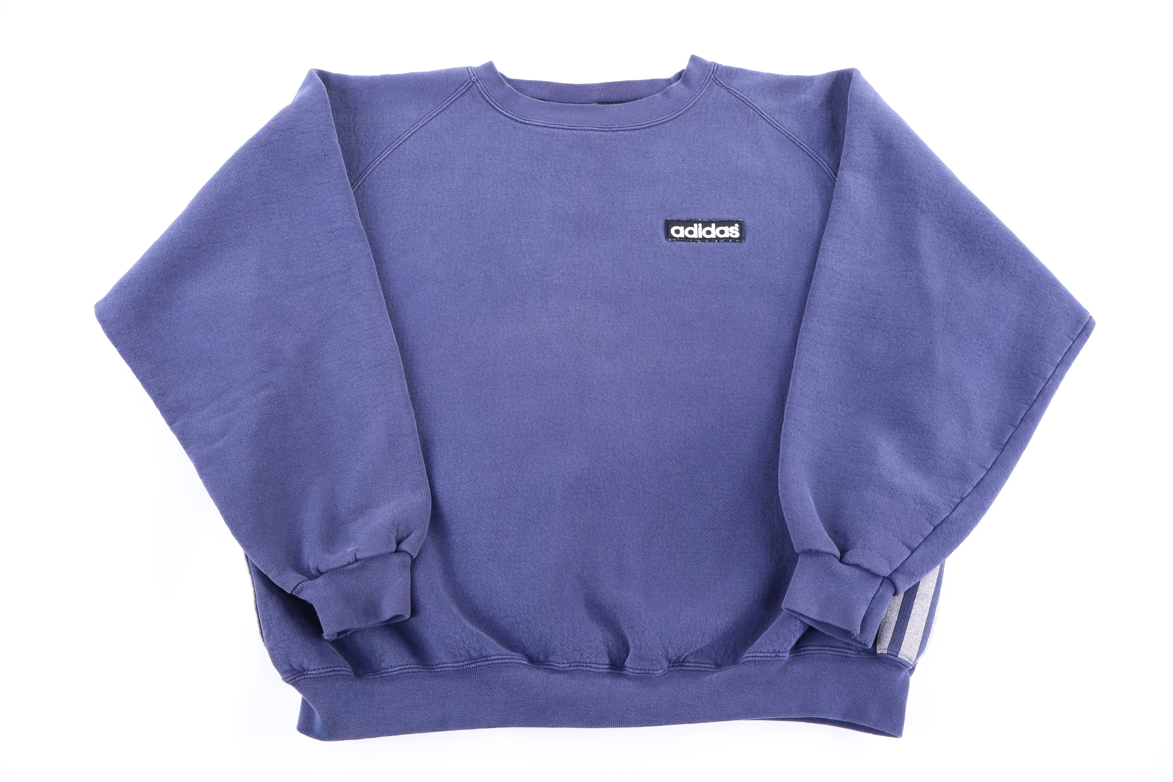 90's Adidas Embroidered Logo Blue Sweatshirt