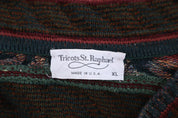 90's Tricots St. Raphael Multipattern Cardigan Knit Sweater