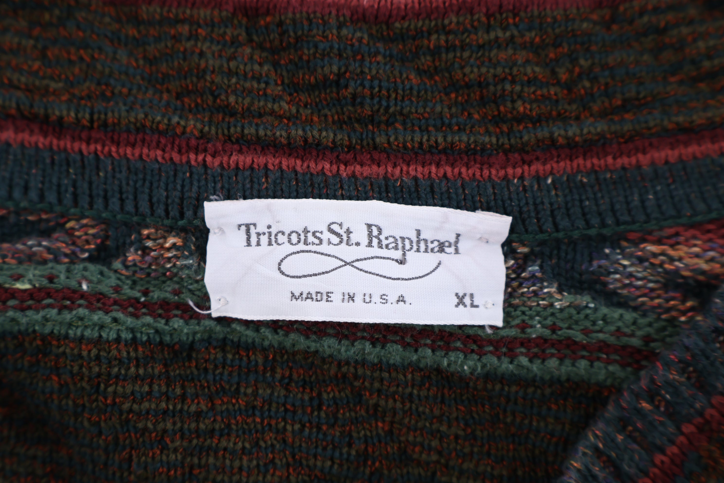 90's Tricots St. Raphael Multipattern Cardigan Knit Sweater