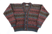 90's Tricots St. Raphael Multipattern Cardigan Knit Sweater