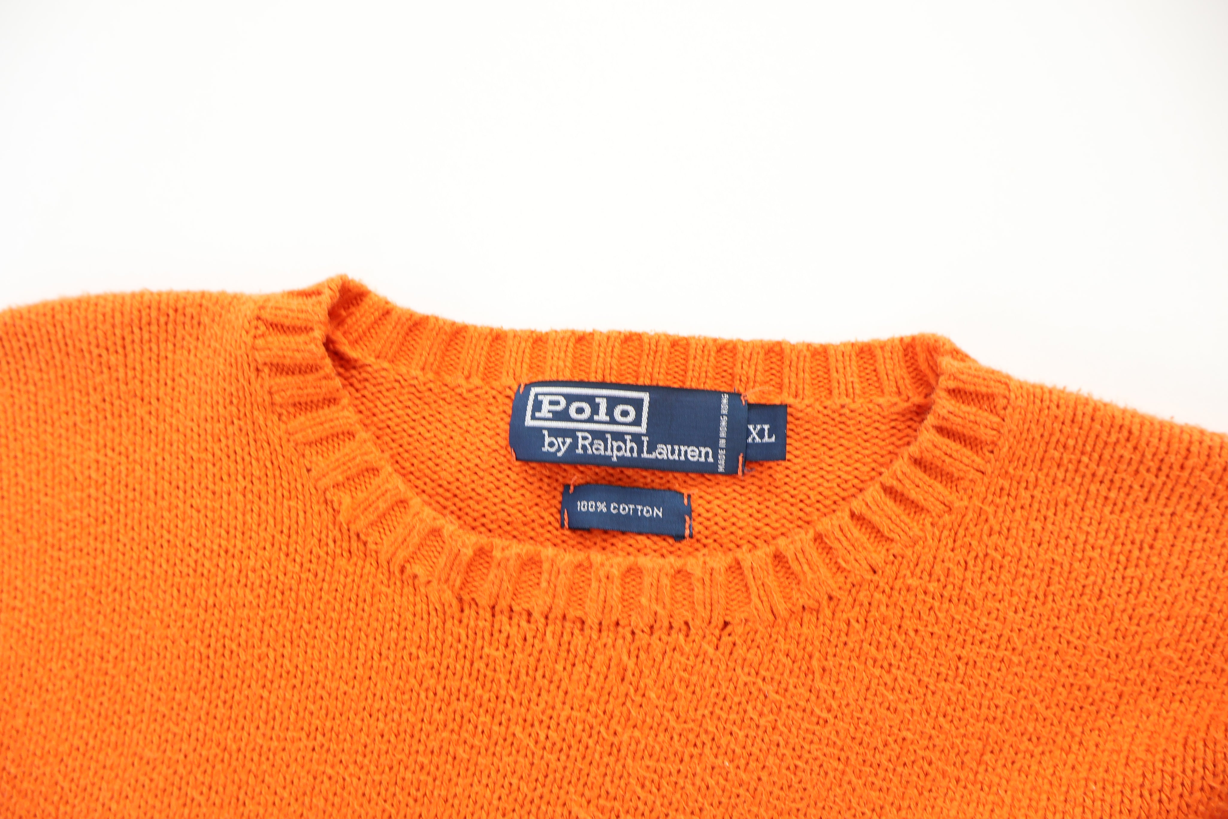 Polo by Ralph Lauren Embroidered Logo Orange Knit Sweater