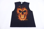 Vintage Skull On Fire Tank Top