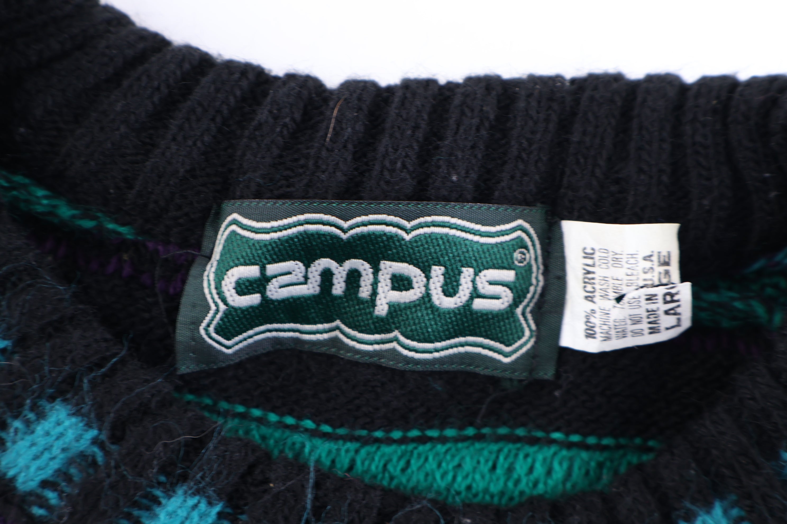 90's Campus Multicolor Knit Sweater