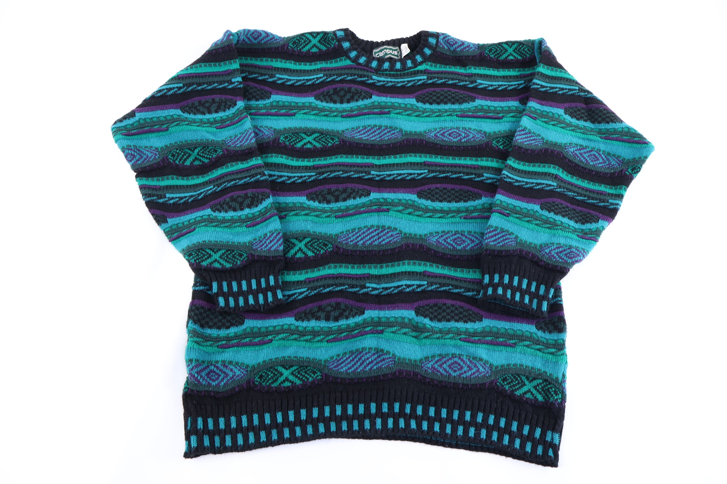 90's Campus Multicolor Knit Sweater