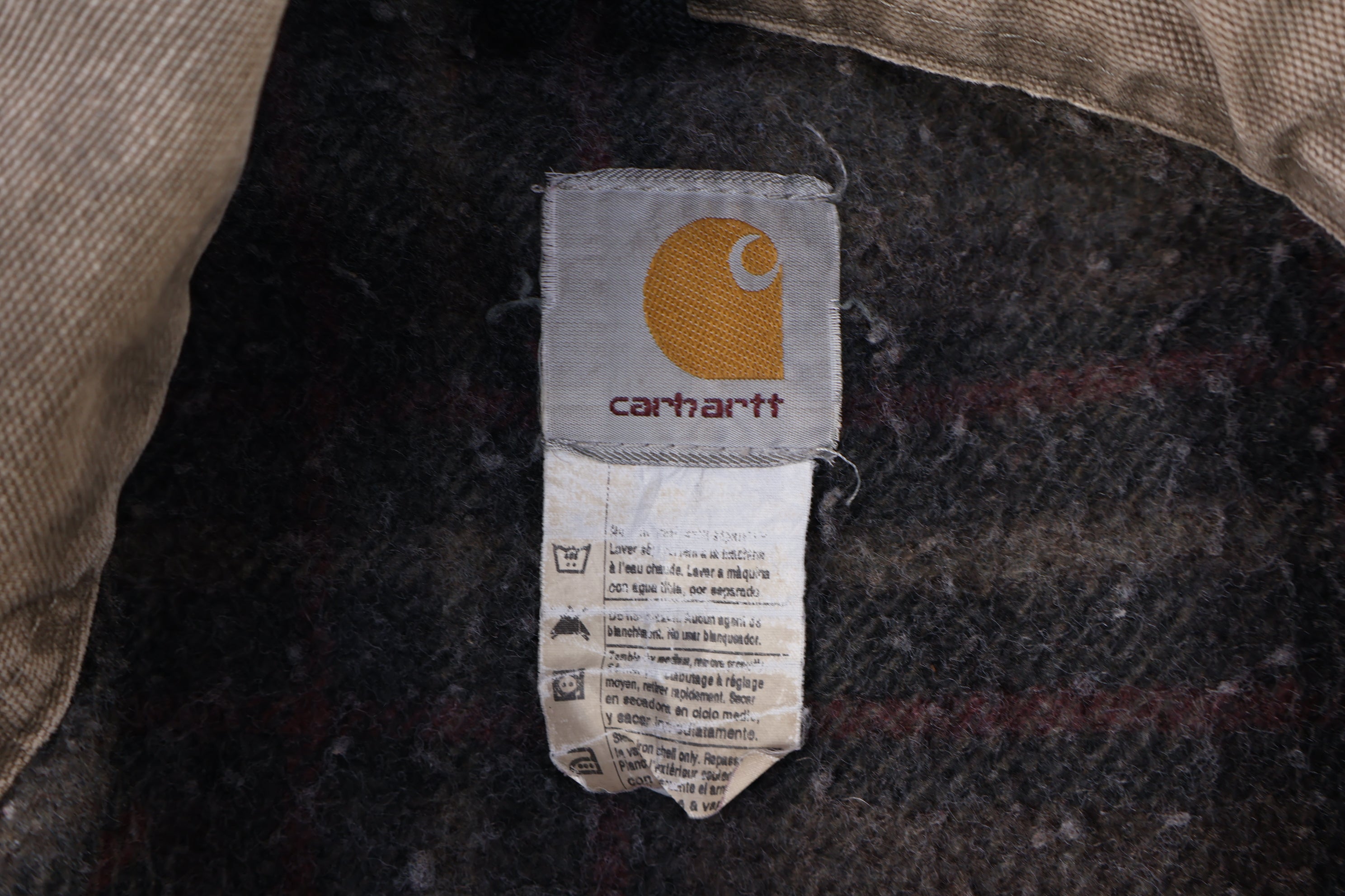 Carhartt Logo Patch Brown Blanket Lined Detroit Jacket
