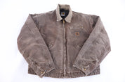 Carhartt Logo Patch Brown Blanket Lined Detroit Jacket