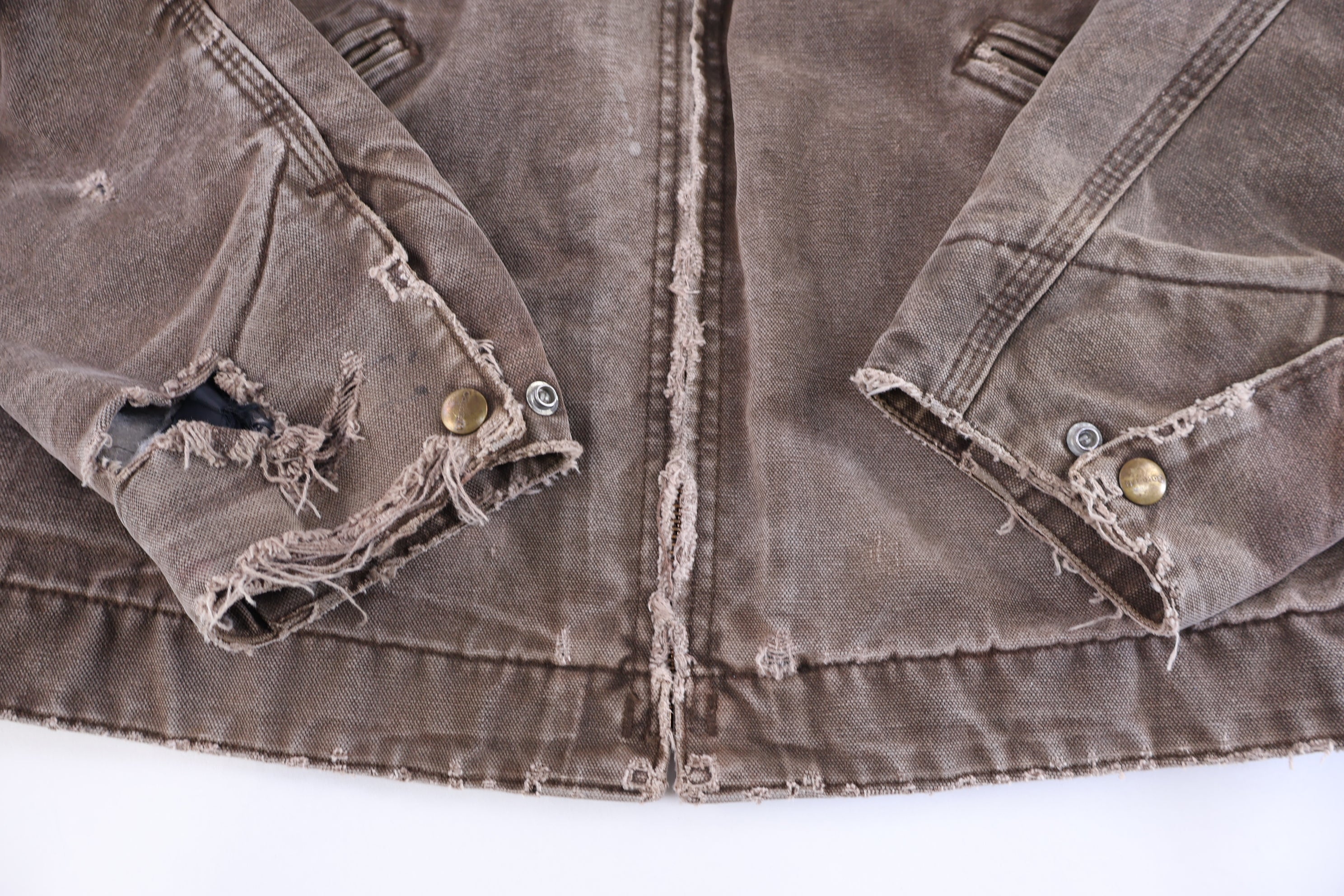 Carhartt Logo Patch Brown Blanket Lined Detroit Jacket