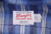 70's Wrangler Blue & White LS Button Down