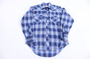 70's Wrangler Blue & White LS Button Down