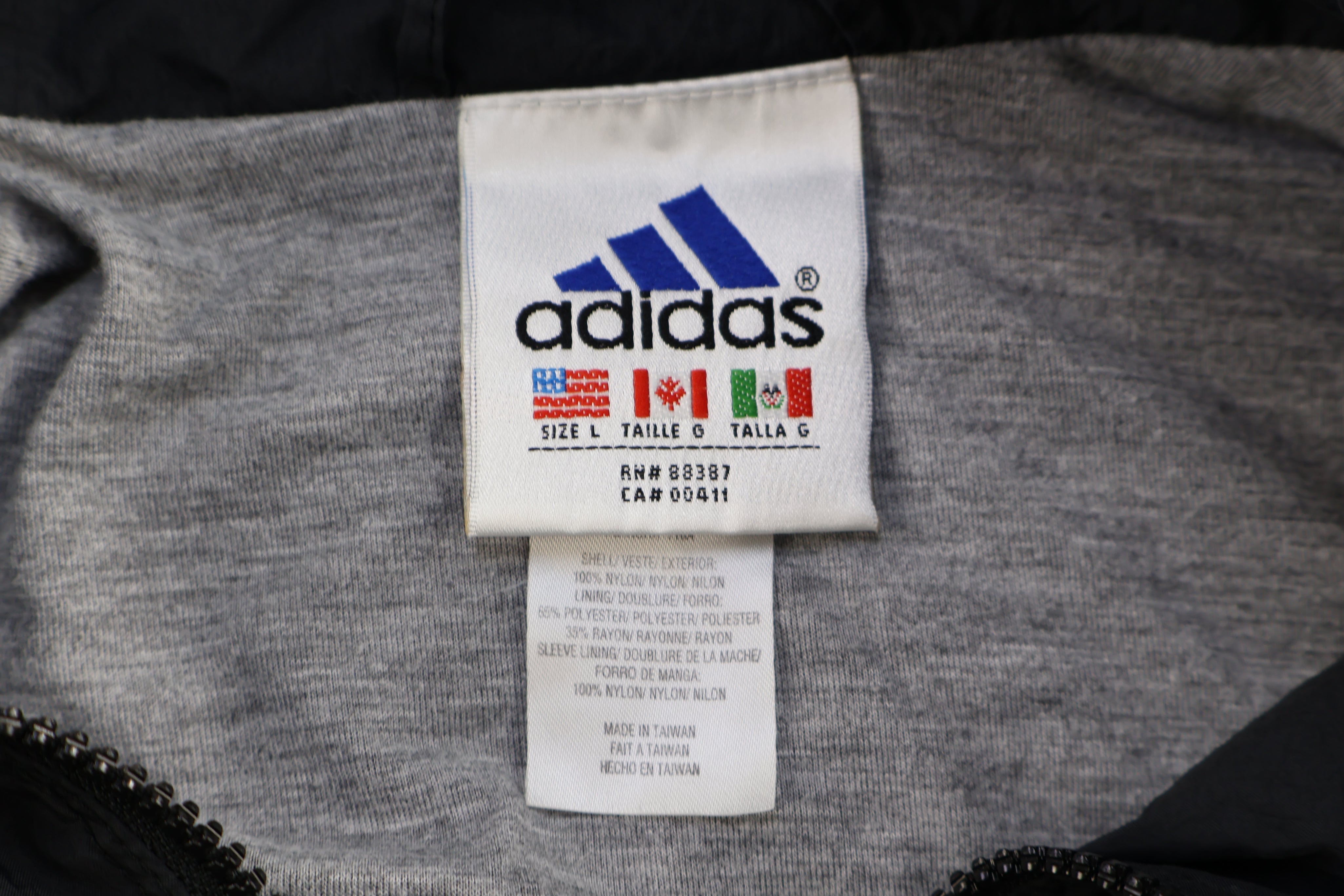 90's Adidas Embroidered Logo Full Zip Windbreaker