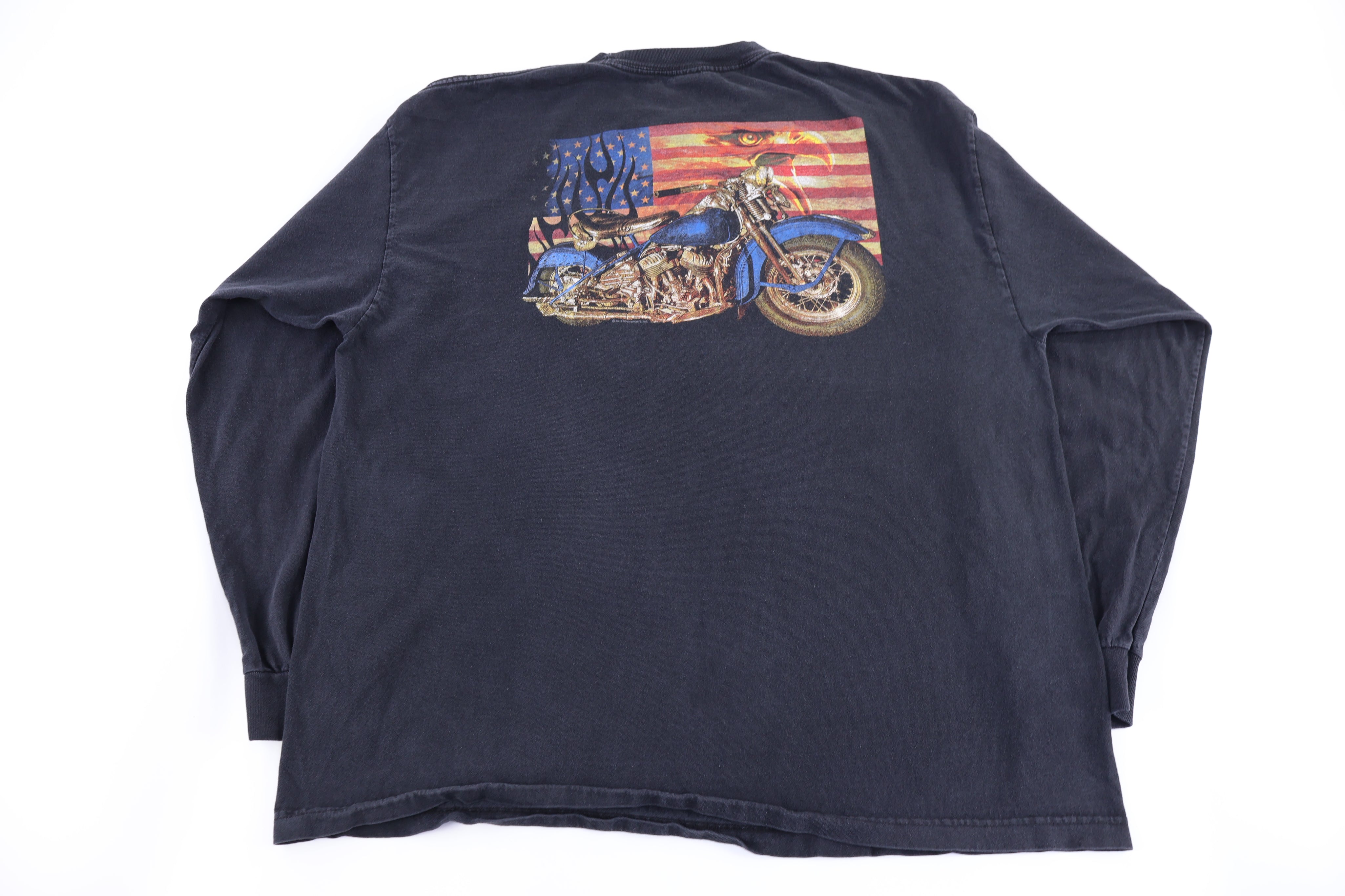 Vintage American Bikers Flames Graphic LS T-shirt