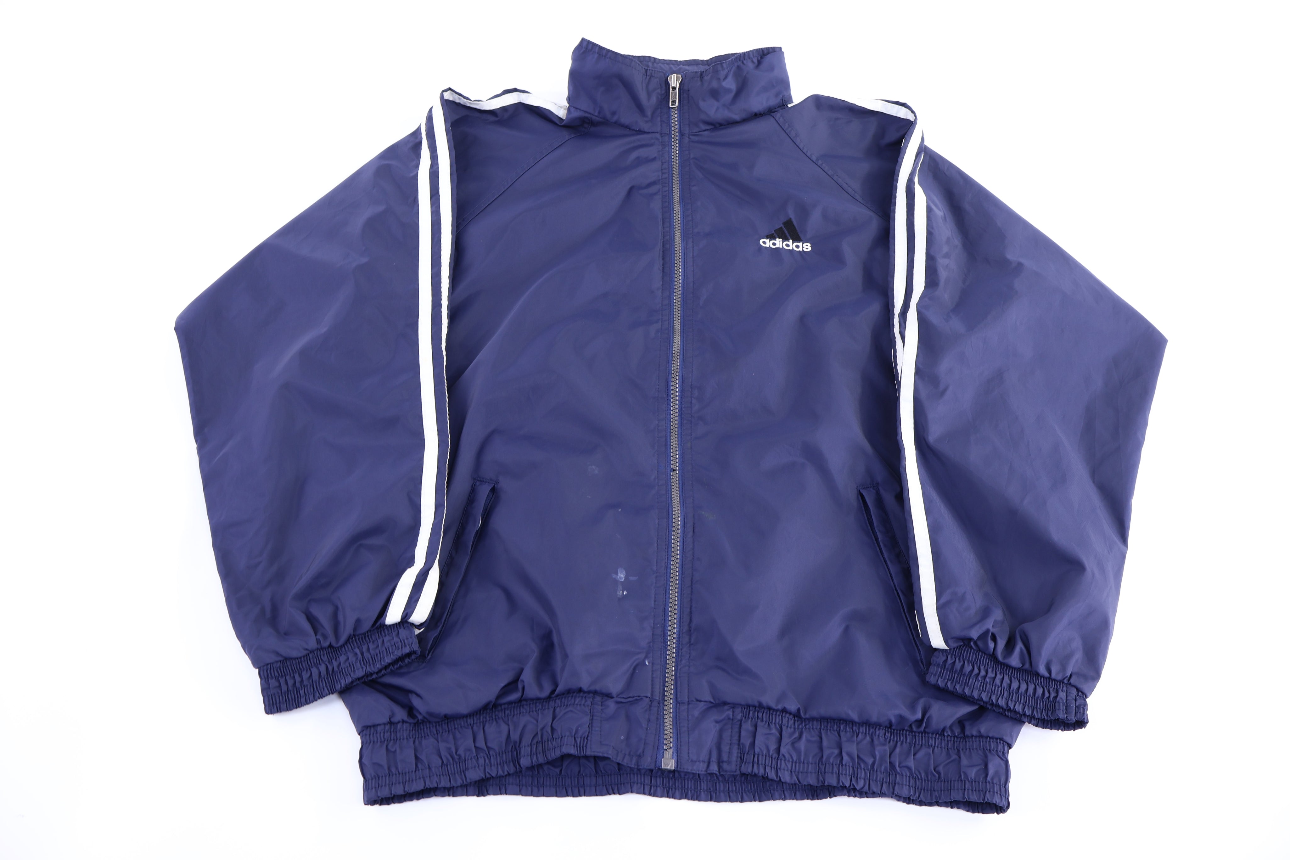 90's Adidas Embroidered Logo Full Zip Windbreaker Jacket