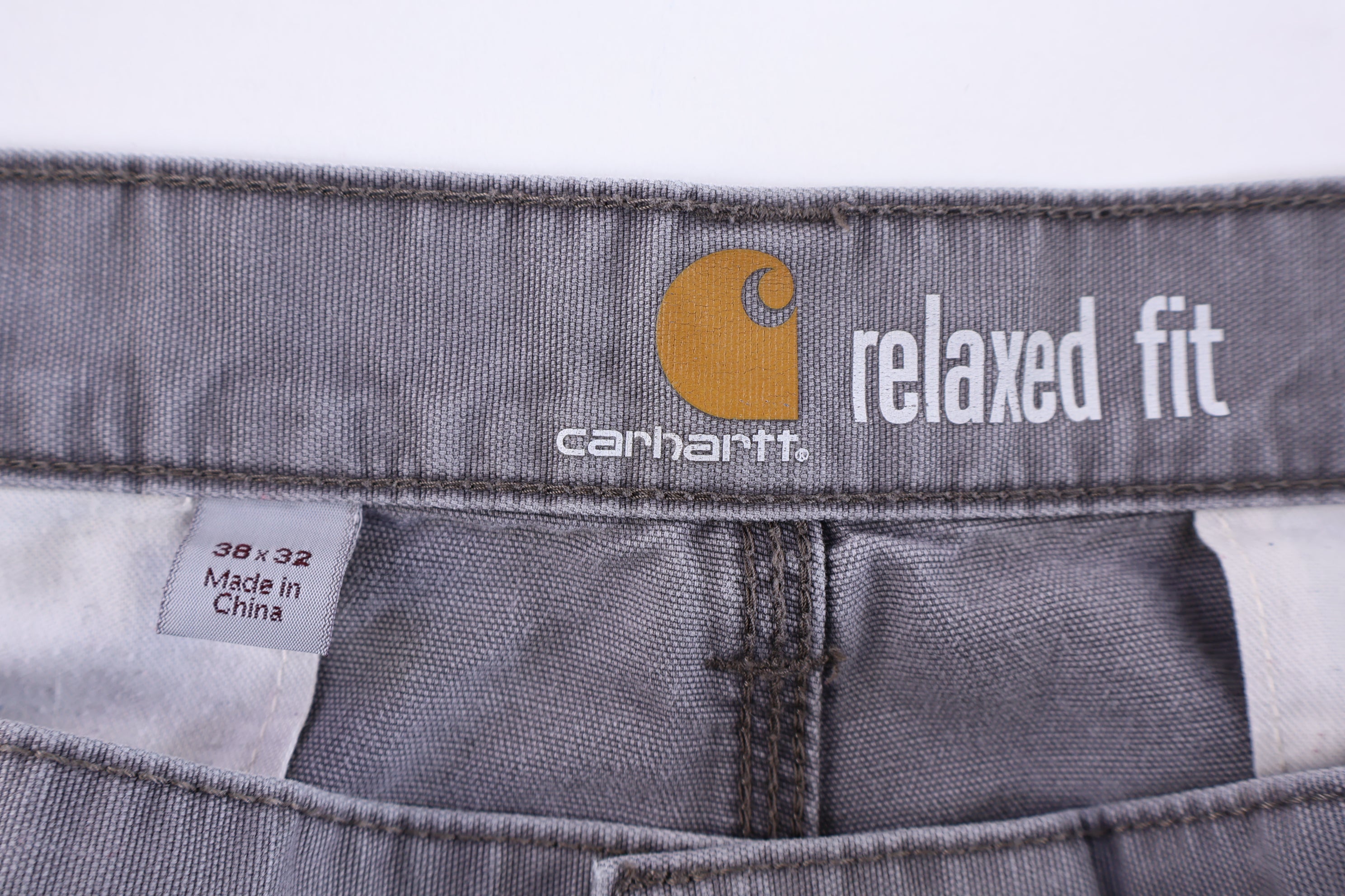 Carhartt Logo Patch Grey Relaxed Fit Pants