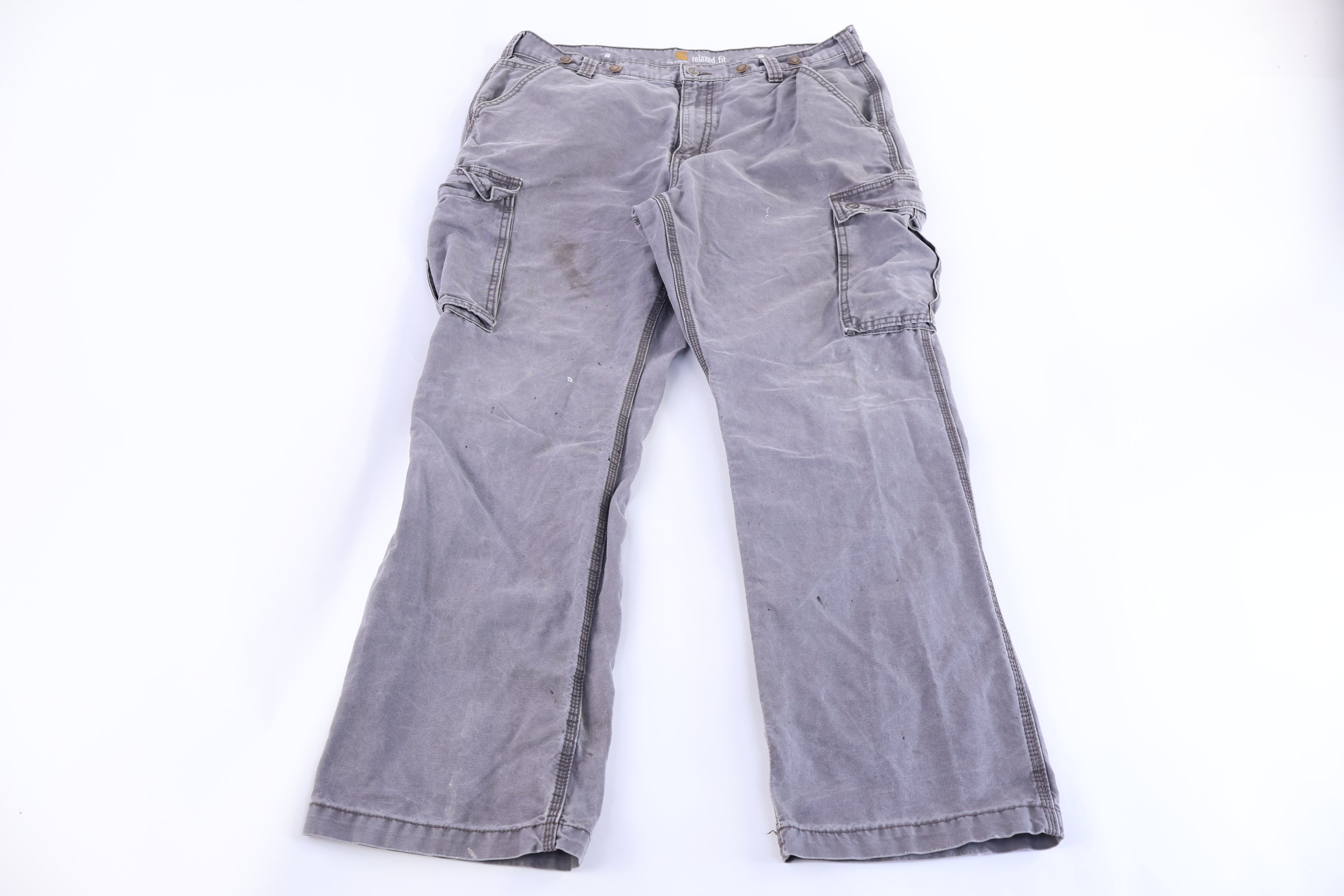 Carhartt Logo Patch Grey Relaxed Fit Pants