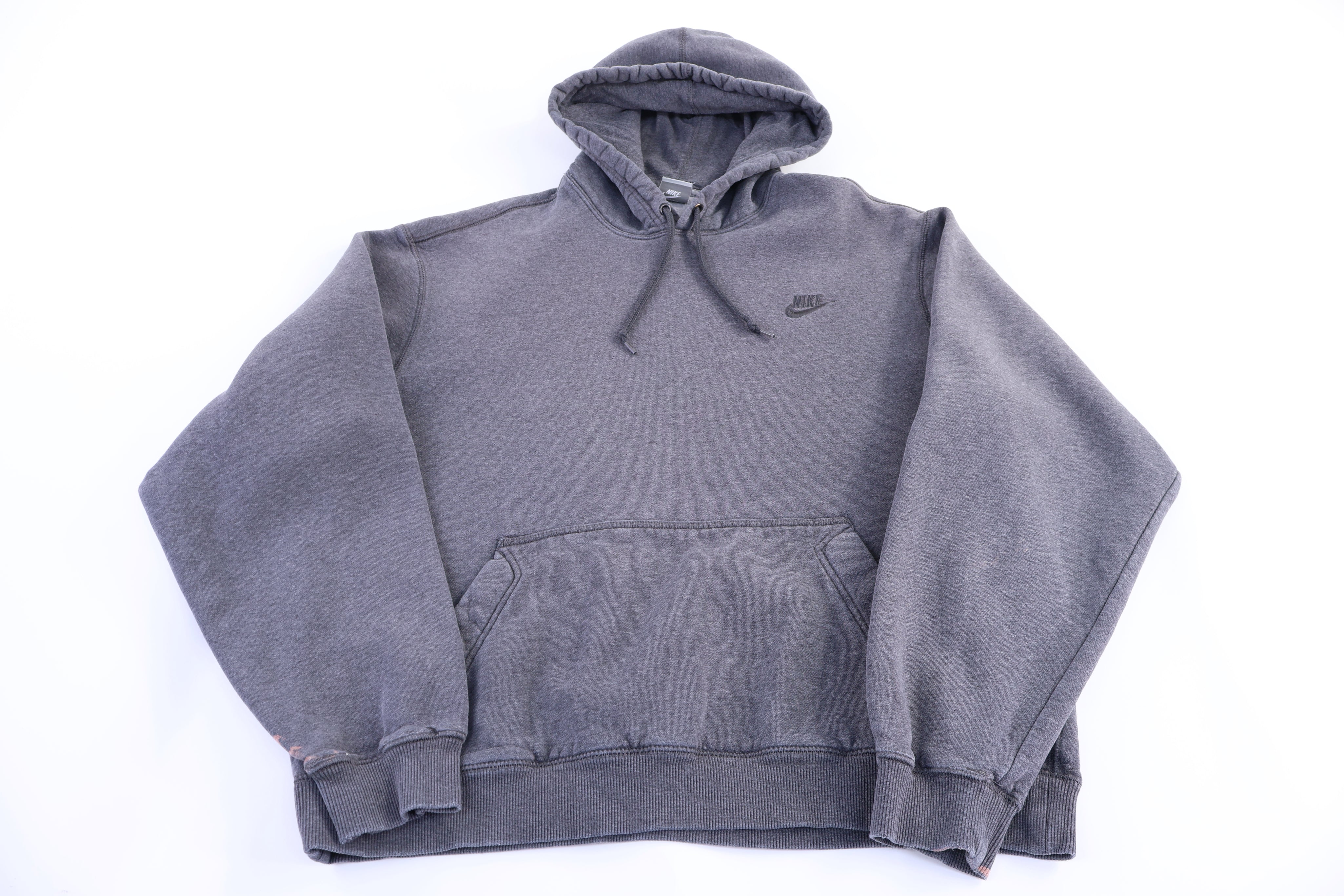 Vintage Nike Embroidered Logo Grey Pullover Hoodie