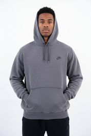 Vintage Nike Embroidered Logo Grey Pullover Hoodie