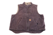 Carhartt Logo Patch Brown Sherpa Lined Vest